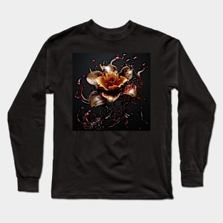 Fluid Blossom Art 3D Digital Art Long Sleeve T-Shirt